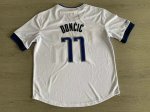 NBA 77 Doncic Dallas Mavericks M&N Maillot manche courte blanc